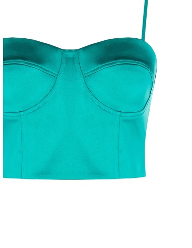 Crop-top bustier en satin Rinascimento