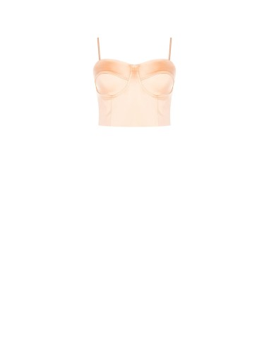 Crop-top bustier en satin Rinascimento