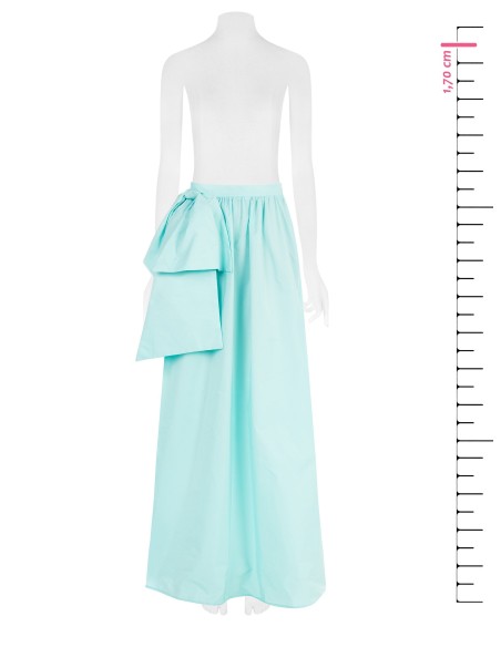 Lange cirkelrok van nylon met een maxi-strik aan de zijkant Rinascimento