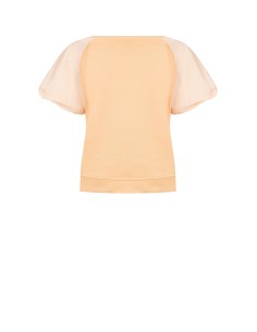 Sweat-shirt oversize en mélange de coton avec manches ballon en nylon Rinascimento 2