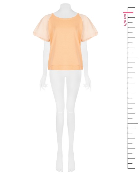 Sweat-shirt oversize en mélange de coton avec manches ballon en nylon Rinascimento