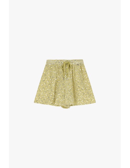 Shorts met motieven en een riem van Dixie
