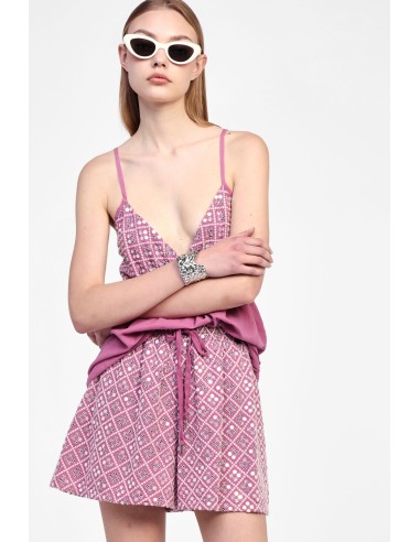 Shorts met motieven en een riem van Dixie