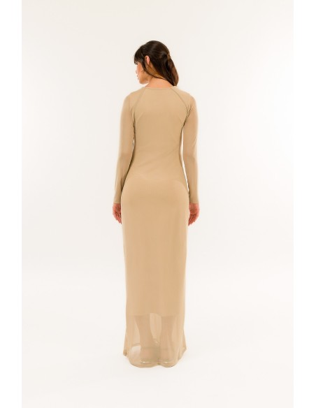 Robe longue à col rond Kontatto