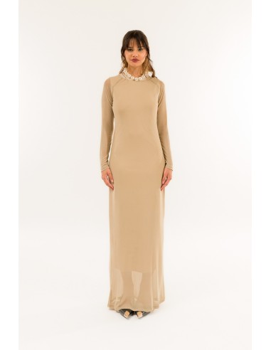 Robe longue à col rond Kontatto