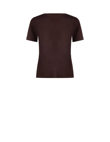 Regular T-shirt van katoen met flockprint van een bloem – Rinascimento