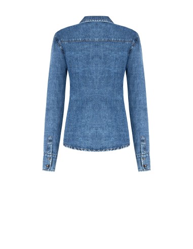 Chemisier ample en denim avec poches à rabat Rinascimento