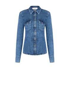 Ruimvallend denim overhemd met zakjes van Rinascimento
