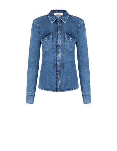 Chemisier ample en denim avec poches à rabat Rinascimento