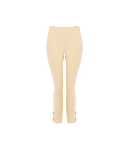 Pantalon cigarette en tissu technique avec boutons aux chevilles Rinascimento