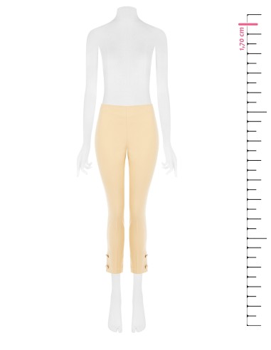 Pantalon cigarette en tissu technique avec boutons aux chevilles Rinascimento