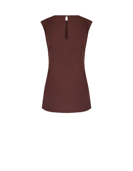 Top asymétrique long en tissu fluide froncé sur un côté Rinascimento