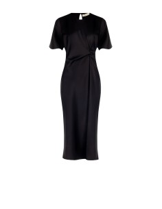 Robe longue en satin froncé sur un côté Rinascimento