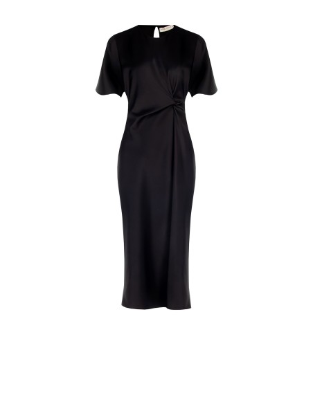 Robe longue en satin froncé sur un côté Rinascimento