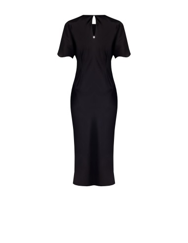 Robe longue en satin froncé sur un côté Rinascimento