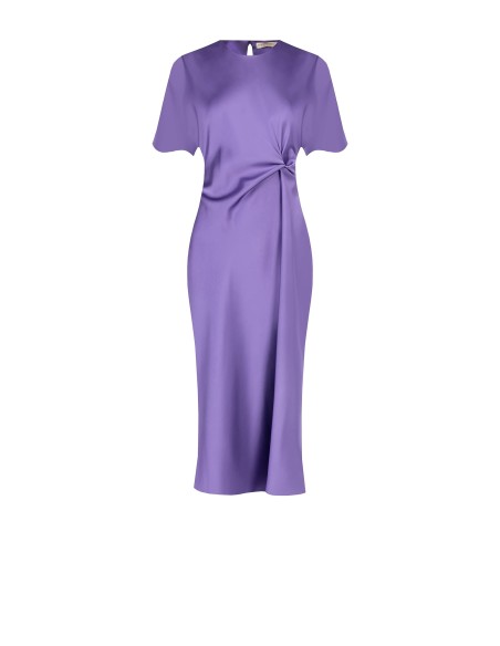 Robe longue en satin froncé sur un côté Rinascimento