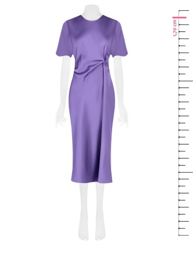 Robe longue en satin froncé sur un côté Rinascimento
