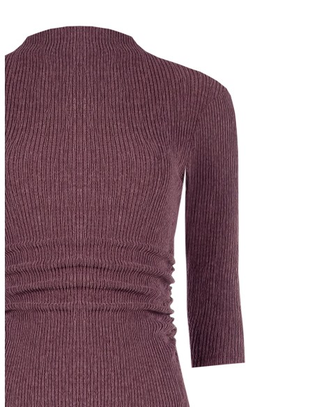 Robe fourreau en tissu côtelé gaufré, froncée sur les côtés, Rinascimento