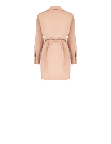 Robe courte en velours côtelé avec col en V et poches Rinascimento