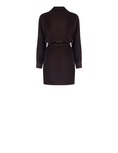 Robe courte en velours côtelé avec col en V et poches Rinascimento