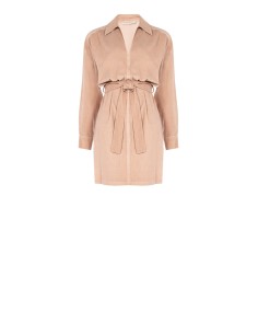 Robe courte en velours côtelé avec col en V et poches Rinascimento
