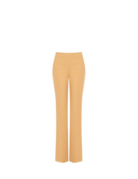 Pantalon palazzo en crêpe scuba avec fermeture éclair sur le côté Rinascimento