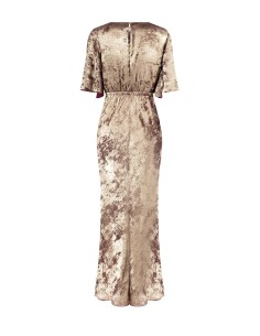 Robe longue à effet laminé, froncée sur les hanches, Rinascimento 2