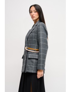 Geruite jas met riem in de taille van Maryley 2
