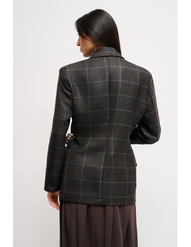 Maryley Waist Strap Check Jacket