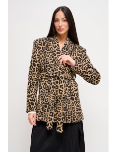 Veste léopard avec ceinture Maryley