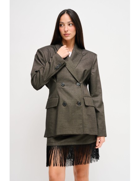 Maryley - Veste à double boutonnage avec épaules rembourrées