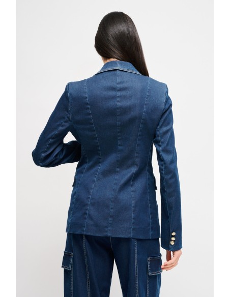 Maryley Denim Veste à double boutonnage