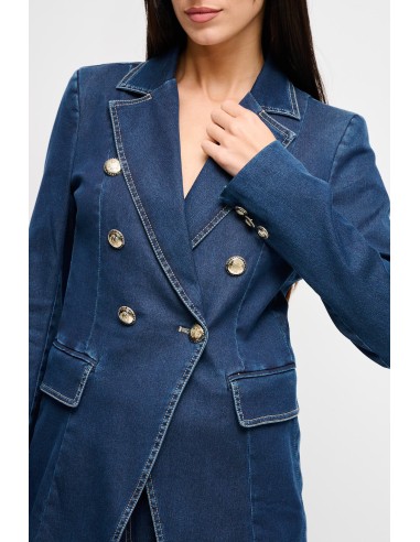 Maryley dubbelrijig denimjasje