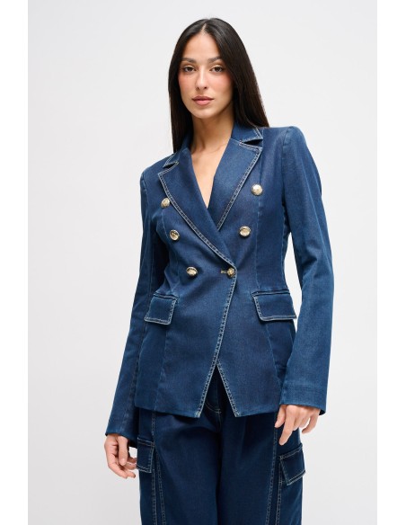 Maryley Denim Veste à double boutonnage