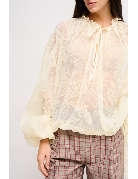 Halftransparante blouse met patroon Maryley