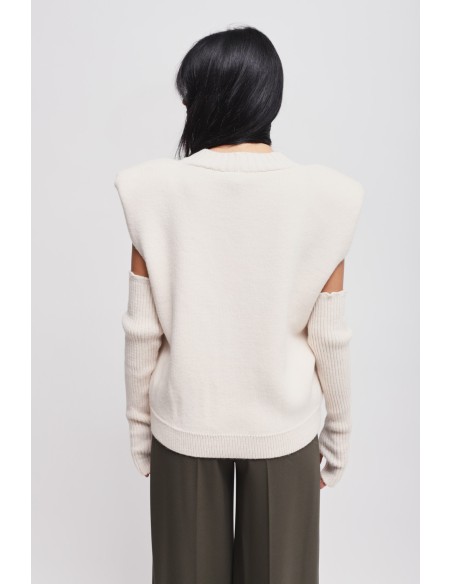 Gilet en maille avec manches Maryley
