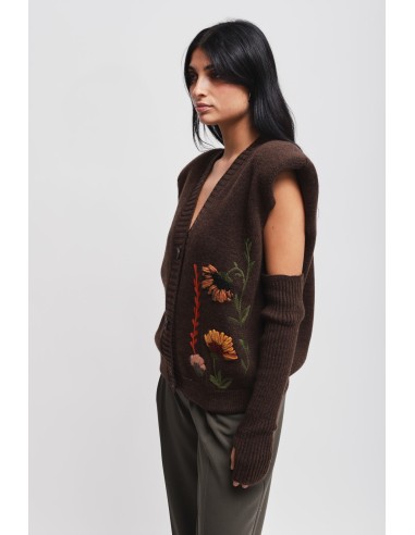 Gebreid gilet met mouwen Maryley