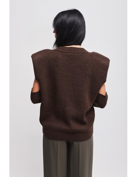 Gilet en maille avec manches Maryley