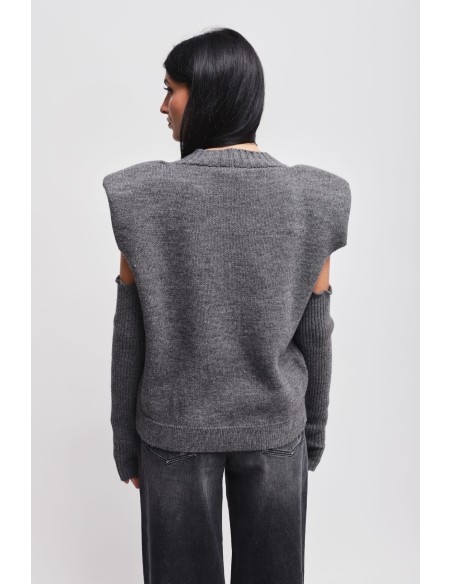 Gilet en maille avec manches Maryley