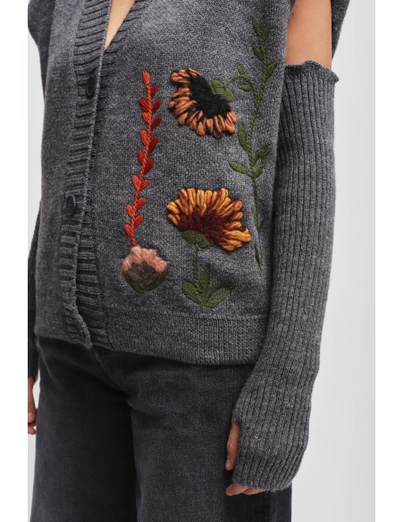Gebreid gilet met mouwen Maryley