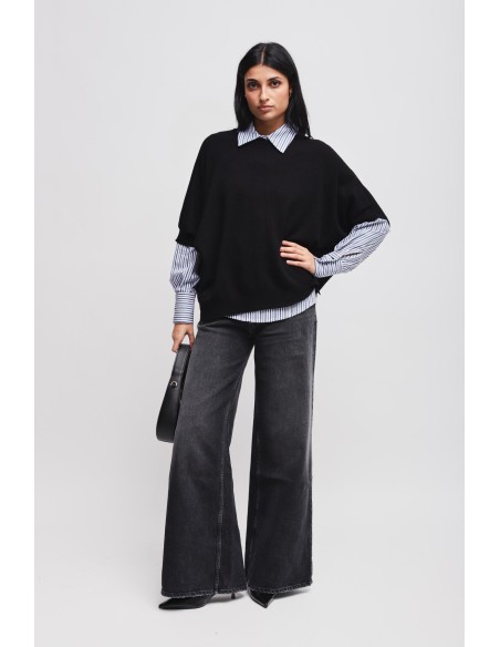 Maryley oversized top met 3/4-mouwen