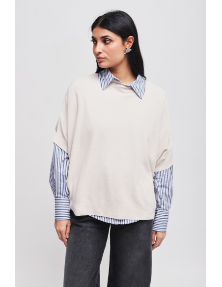 Maryley oversized top met 3/4-mouwen