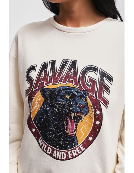 Sweatshirt en coton avec imprimé Maryley