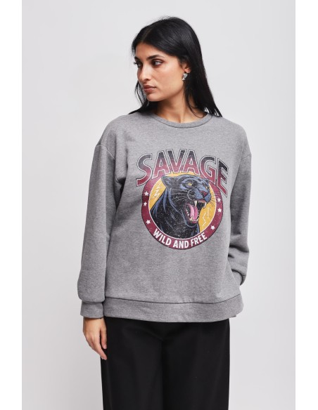Sweatshirt en coton avec imprimé Maryley
