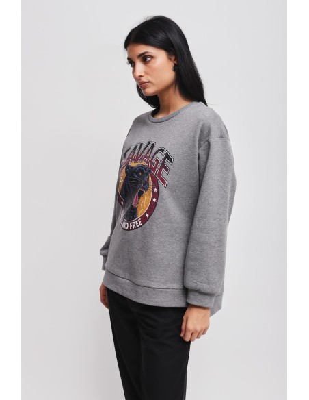 Katoenen sweater met Maryley-print