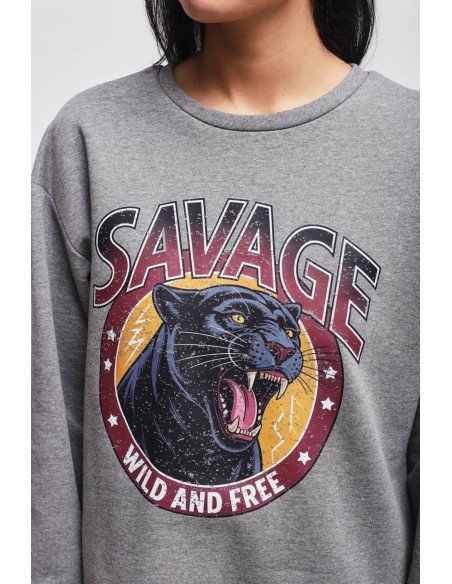 Katoenen sweater met Maryley-print