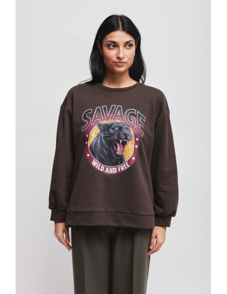 Sweatshirt en coton avec imprimé Maryley