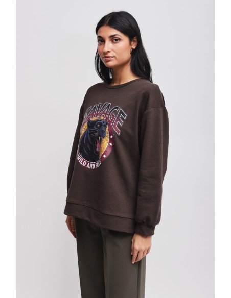Sweatshirt en coton avec imprimé Maryley