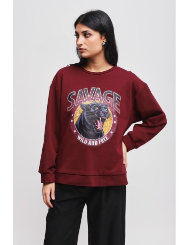 Sweatshirt en coton avec imprimé Maryley