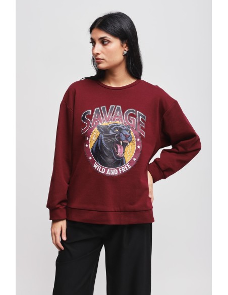 Sweatshirt en coton avec imprimé Maryley